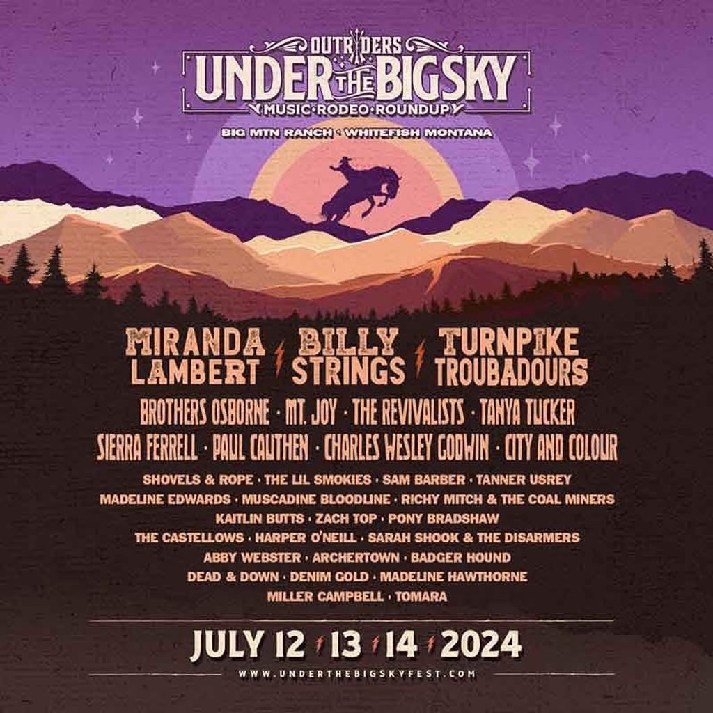 Lineup Poster Under The Big Sky Festival 2024