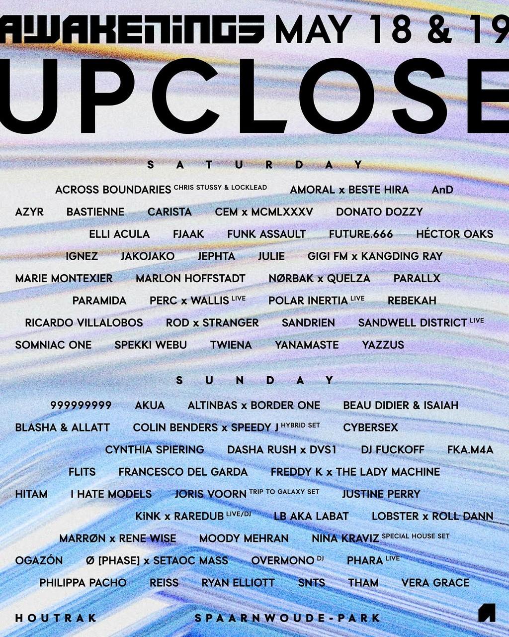 Lineup Poster Awakenings Upclose 2024