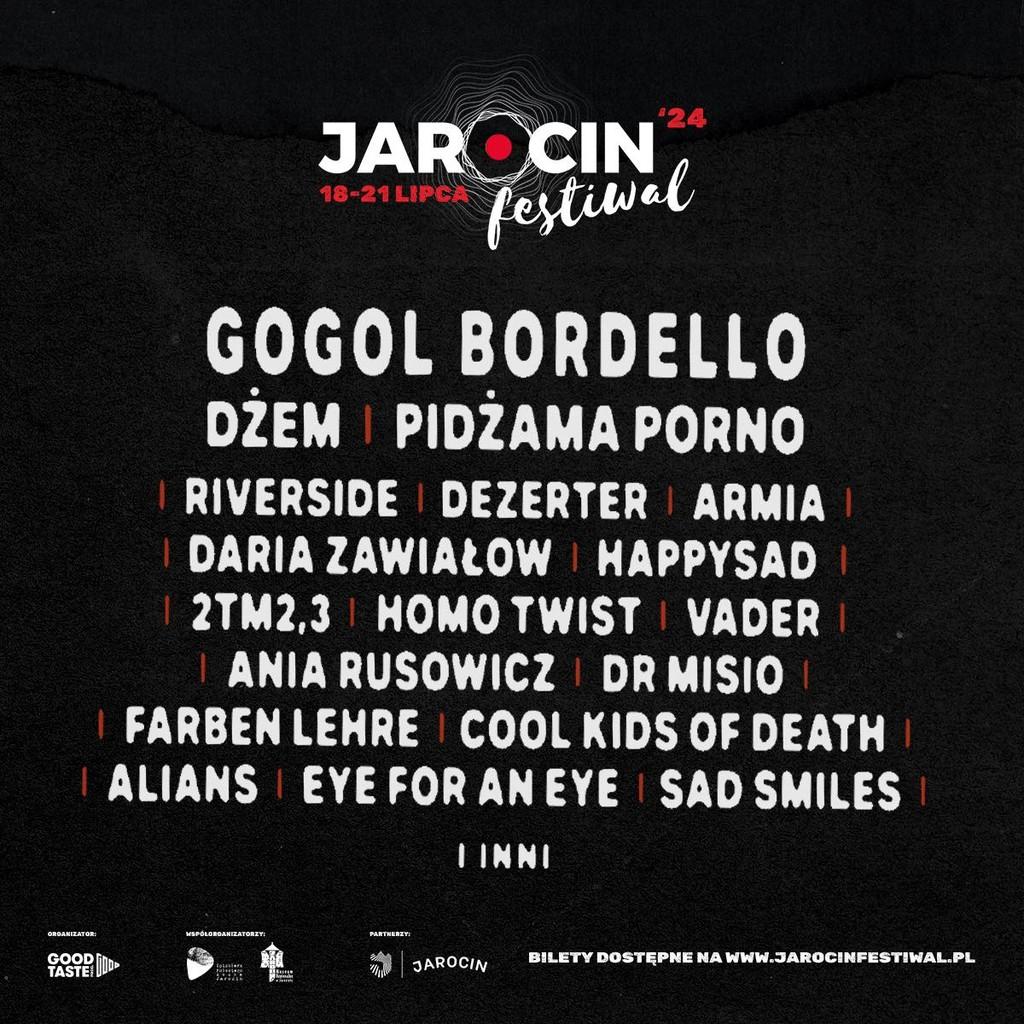 Lineup Poster Jarocin Festiwal 2024