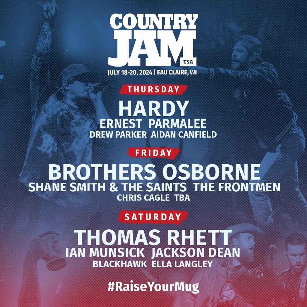 Lineup Poster Country Jam Wisconsin 2024