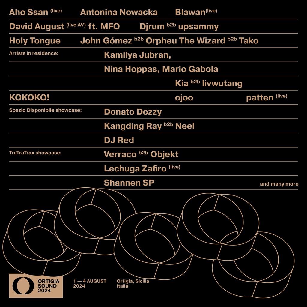 Lineup Poster Ortigia Sound System Festival 2024