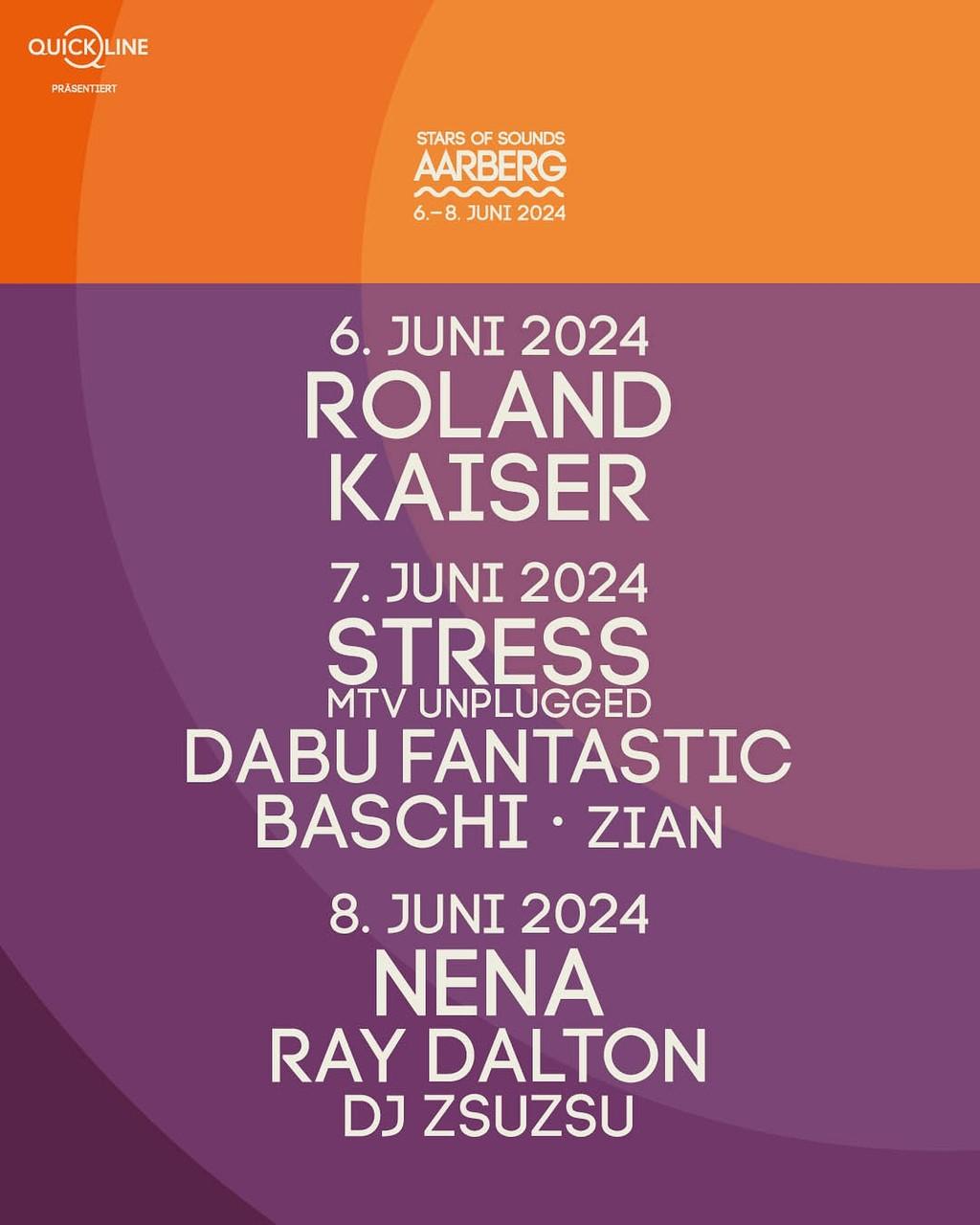 Lineup Poster Stars of Sounds Aarberg 2024