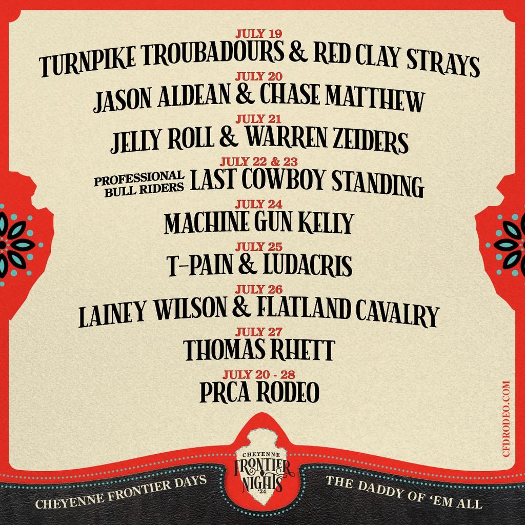 Lineup Poster Cheyenne Frontier Days 2024