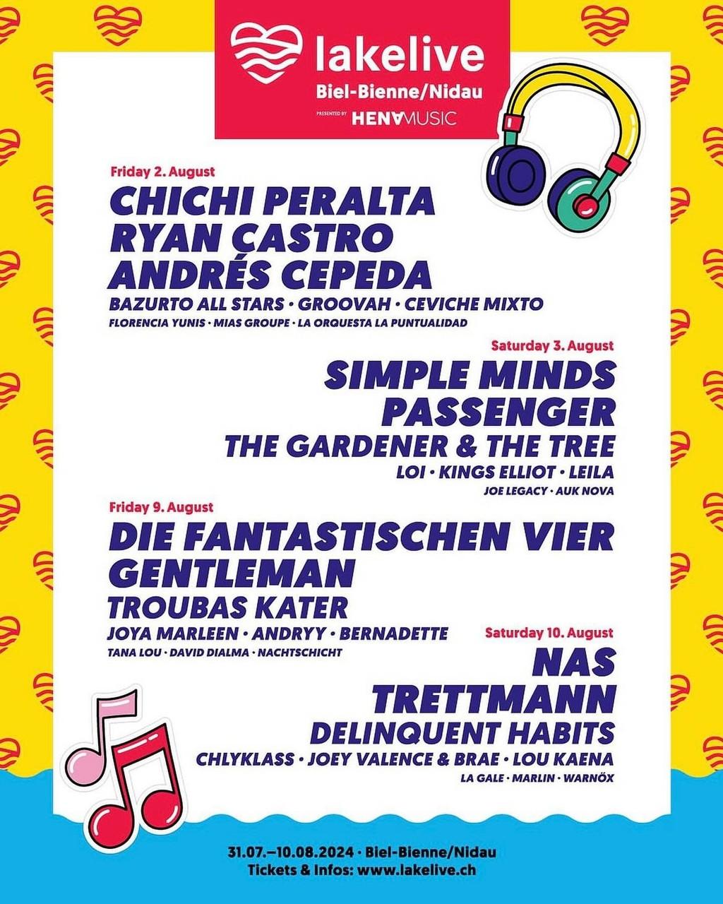 Lineup Poster Lakelive Festival 2024