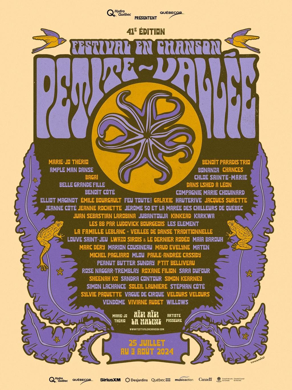 Lineup Poster Festival en chanson de Petite-Vallée 2024