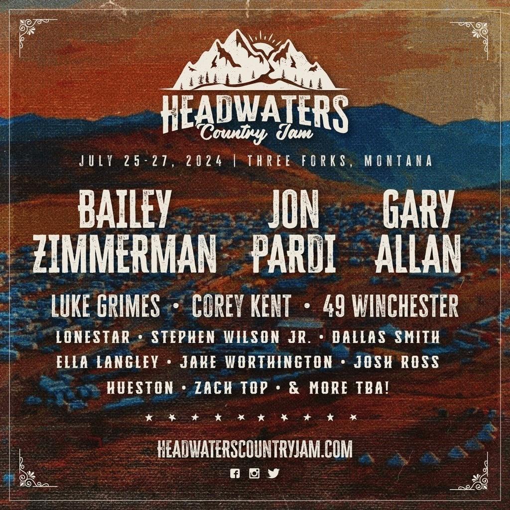 Lineup Poster Headwaters Country Jam 2024