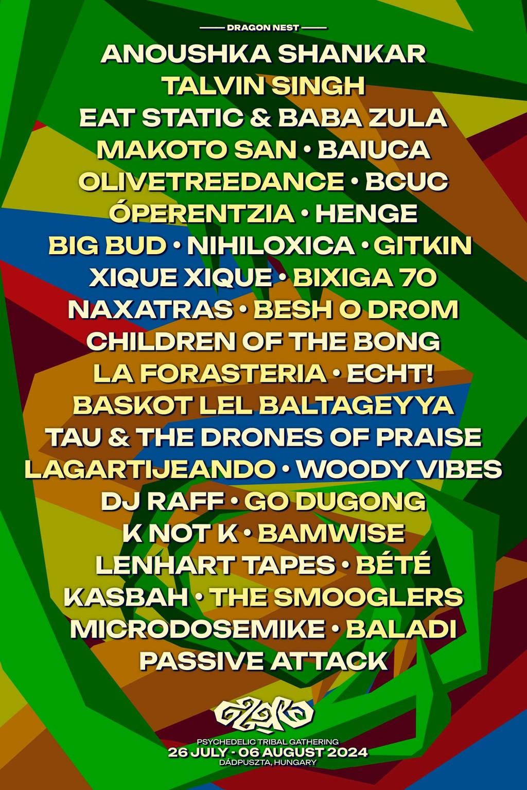 Lineup Poster Ozora Festival 2024