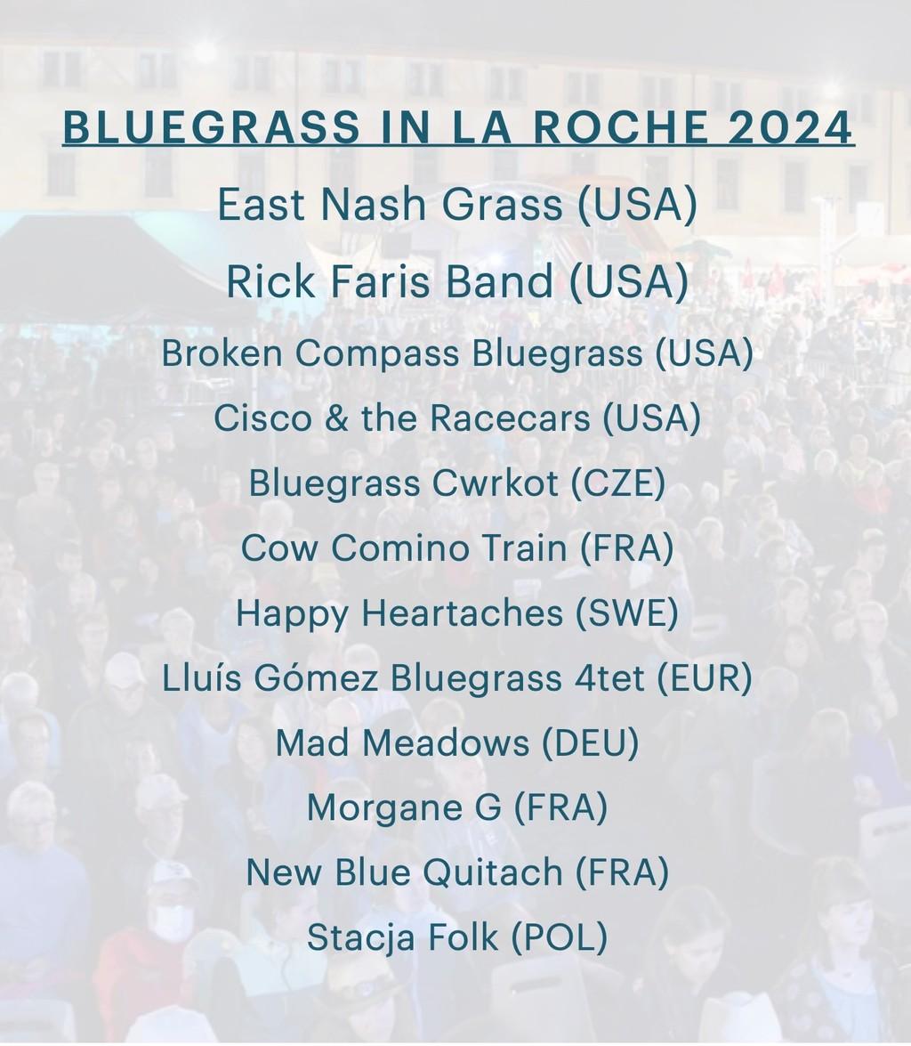 Lineup Poster Bluegrass in La Roche Festival 2024