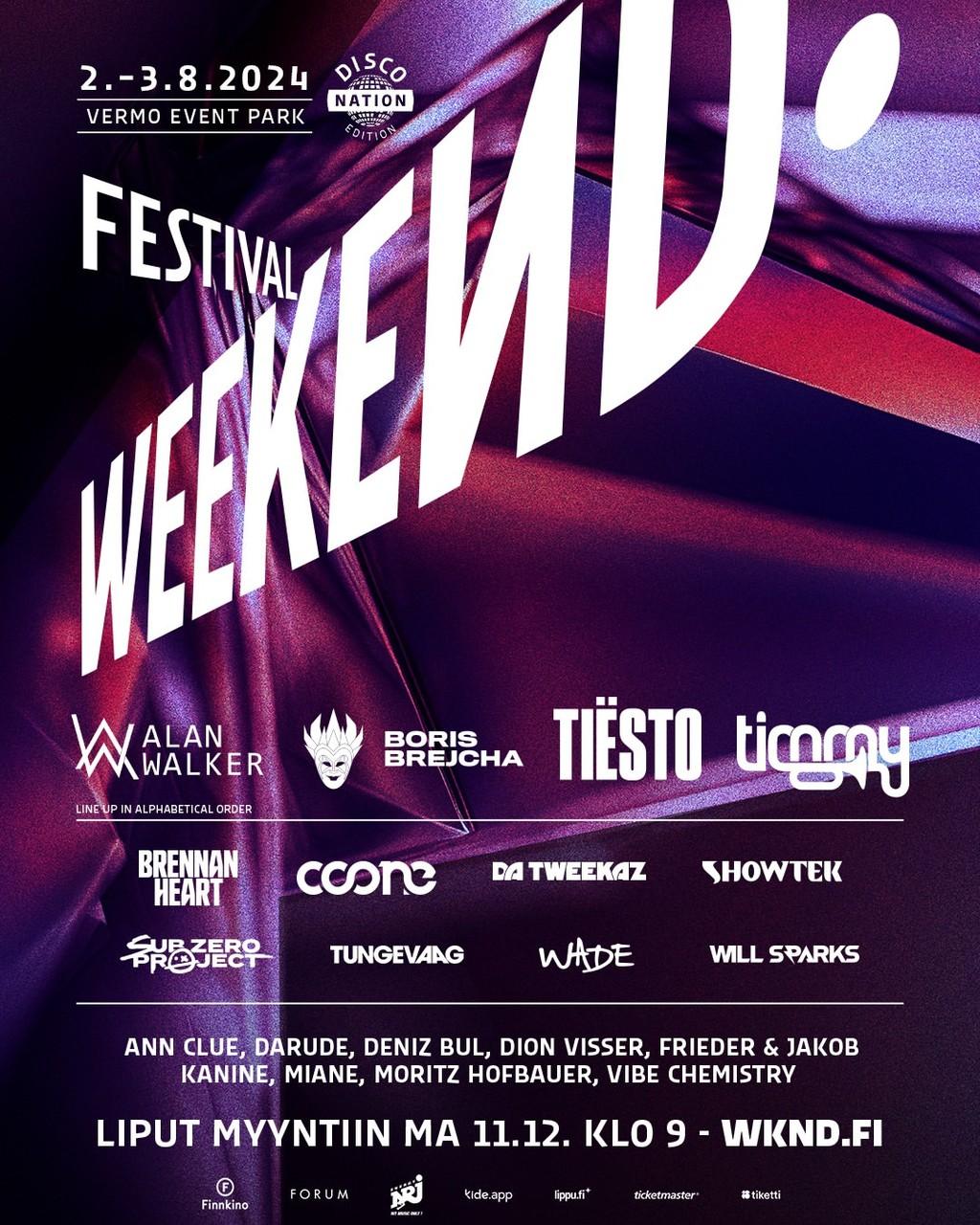 Lineup Poster Weekend Festival 2024