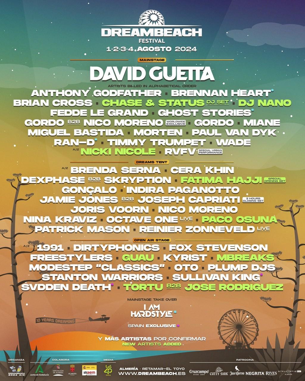 Lineup Poster Dreambeach Festival 2024