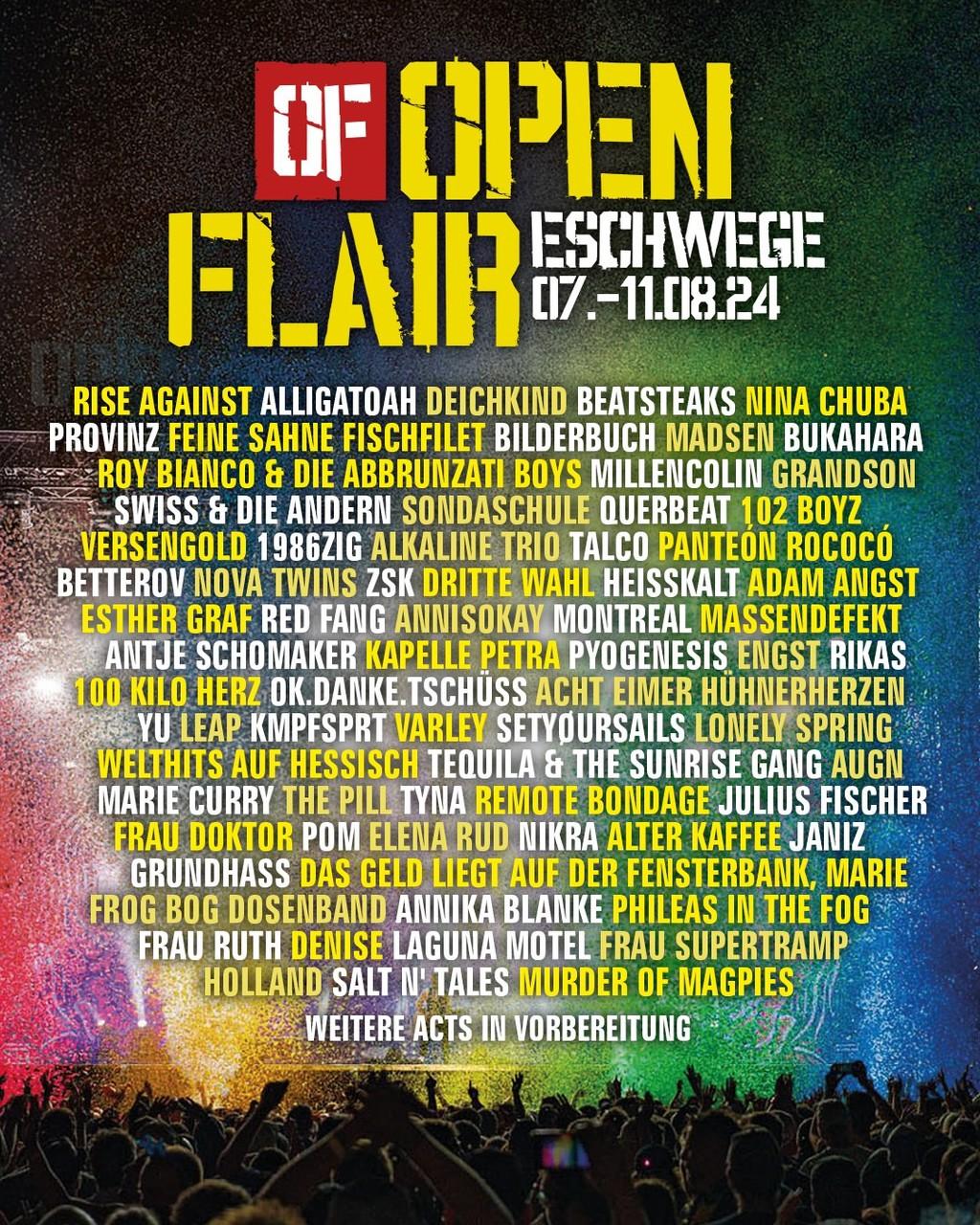 Lineup Poster Open Flair Festival 2024