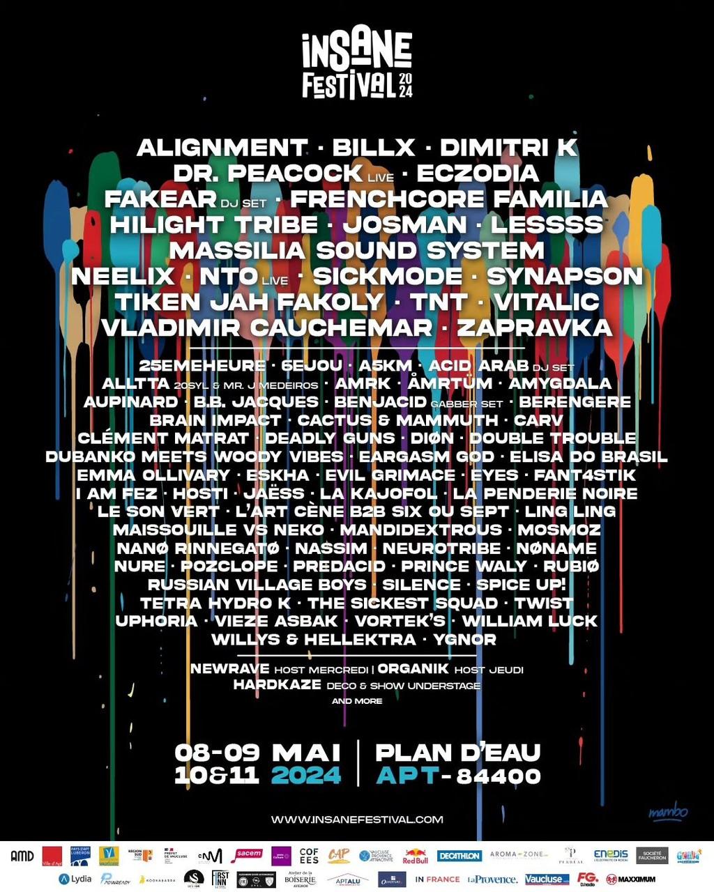 Lineup Poster Insane Festival 2024