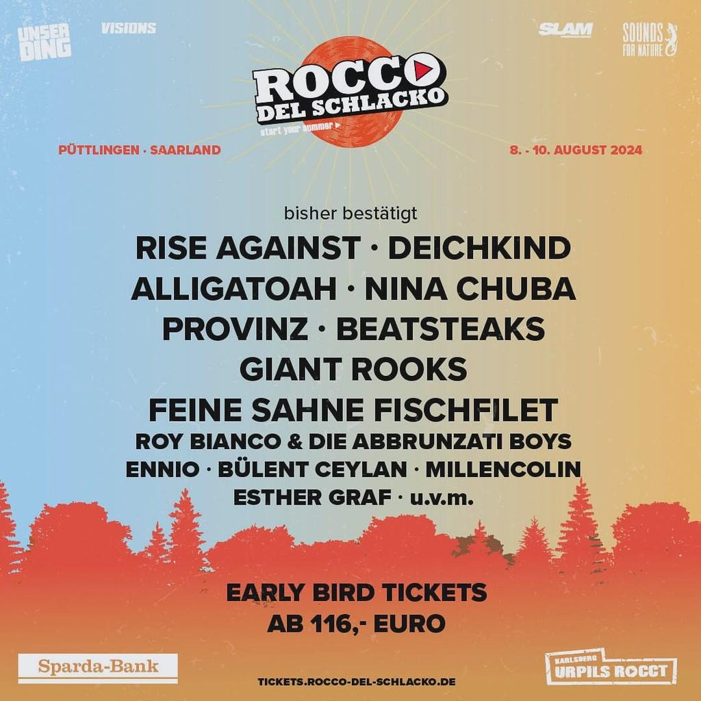 Lineup Poster Rocco del Schlacko 2024