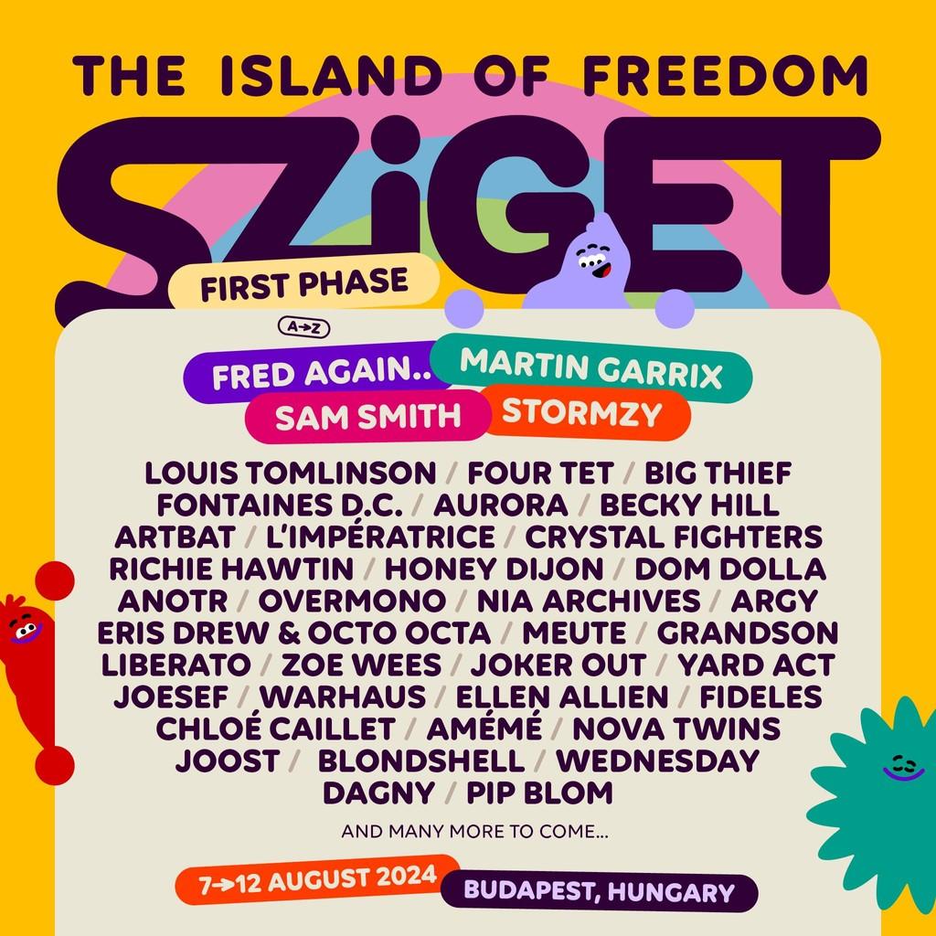 Lineup Poster Sziget Festival 2024