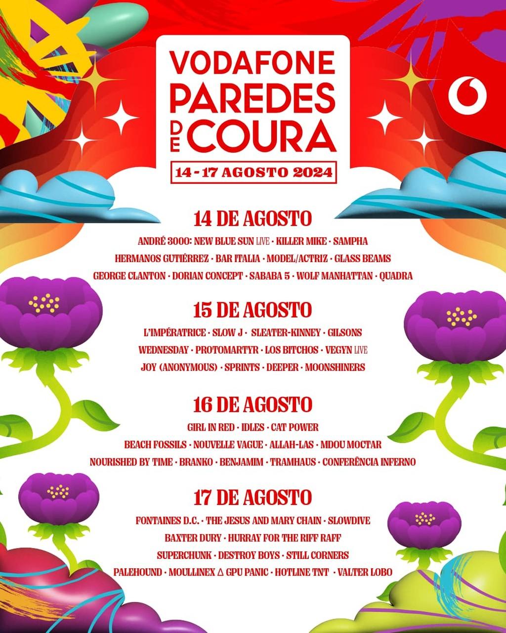 Lineup Poster Vodafone Paredes de Coura 2024