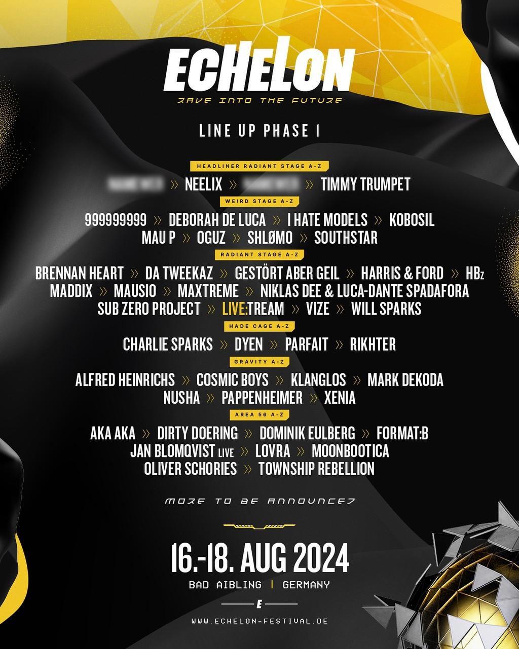 Lineup Poster Echelon Festival 2024