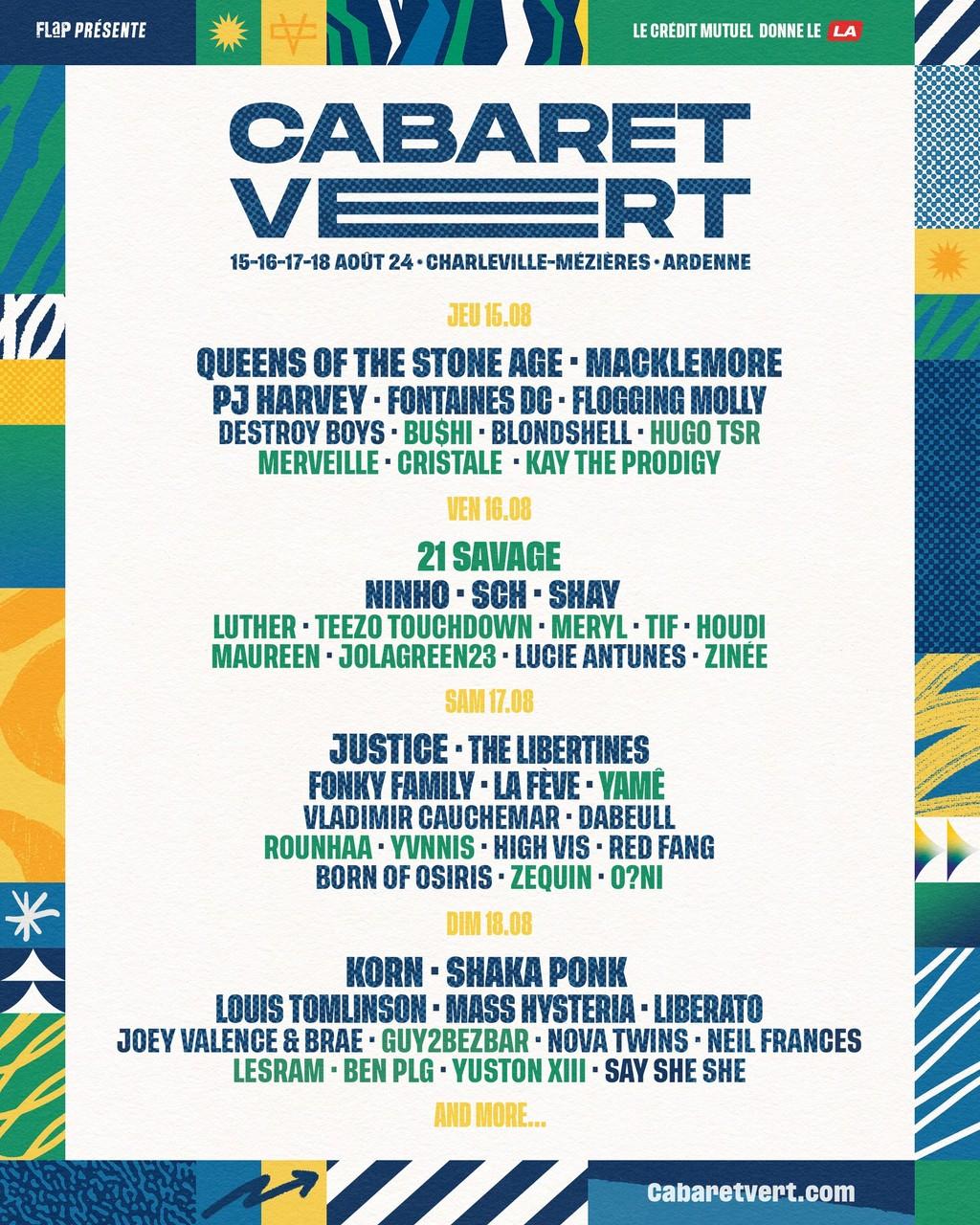 Lineup Poster Cabaret Vert 2024