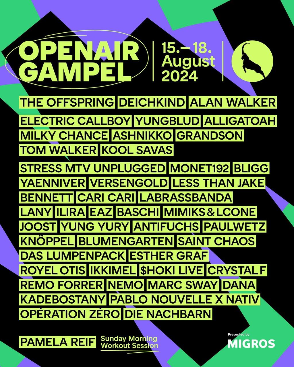 Lineup Poster Open Air Gampel 2024