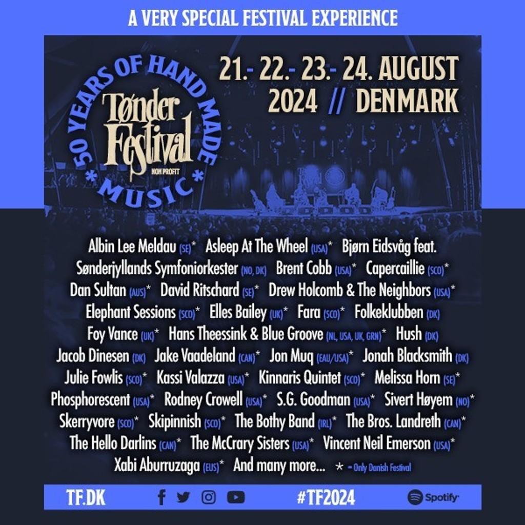 Lineup Poster Tønder Festival 2024