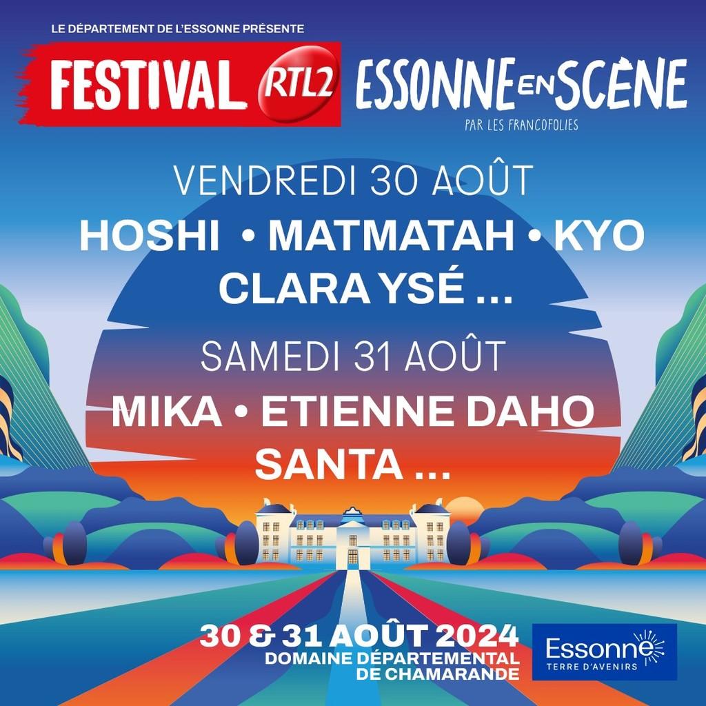 Lineup Poster Festival RTL2 Essonne en Scène 2024