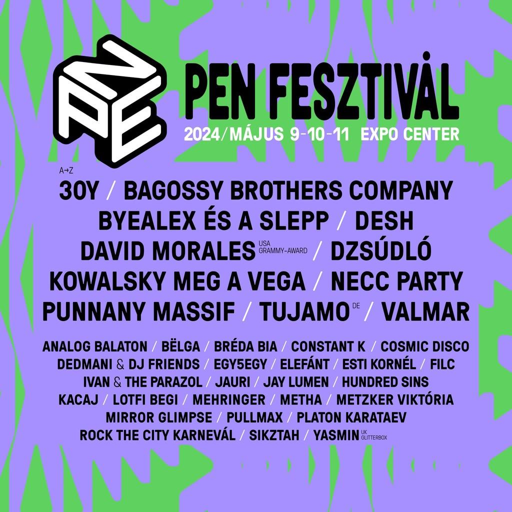 Lineup Poster PEN Fesztivál 2024