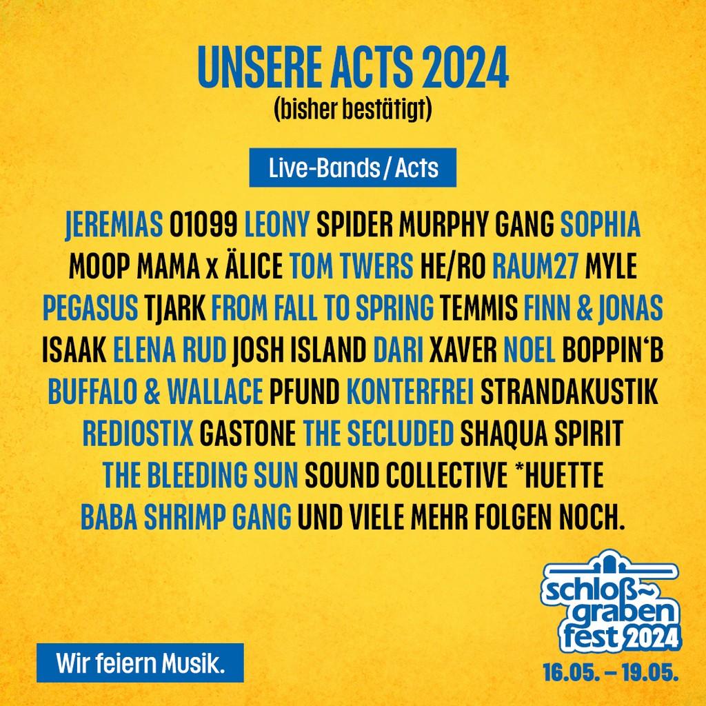 Lineup Poster Schlossgrabenfest 2024