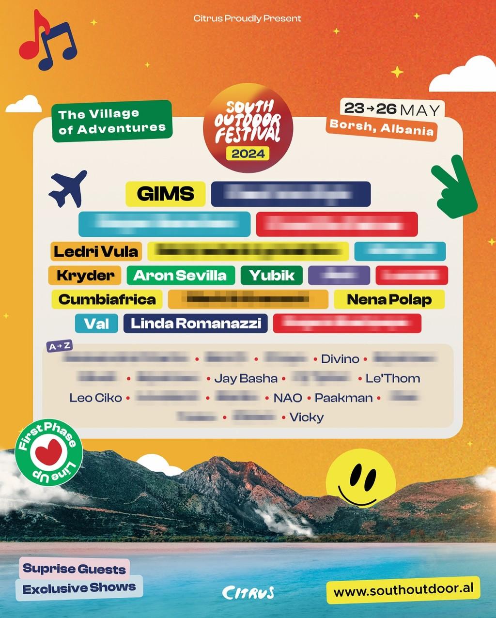 Lineup Poster South Outdoor Festival 2024