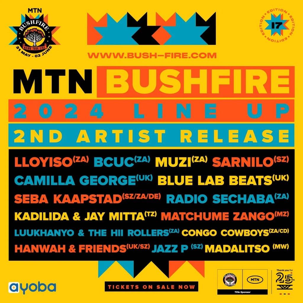 Lineup Poster MTN Bushfire Festival 2024