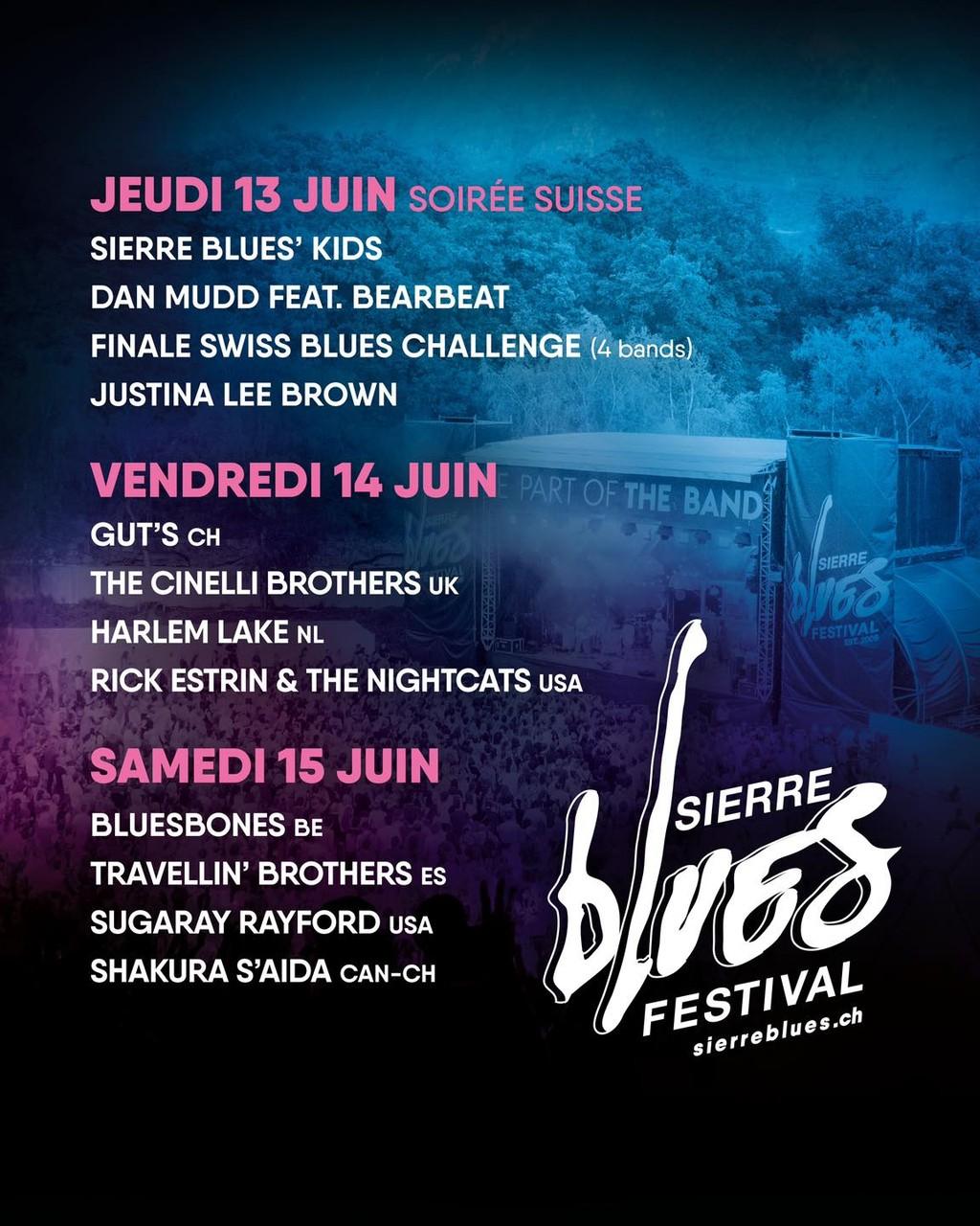 Lineup Poster Sierre Blues Festival 2024