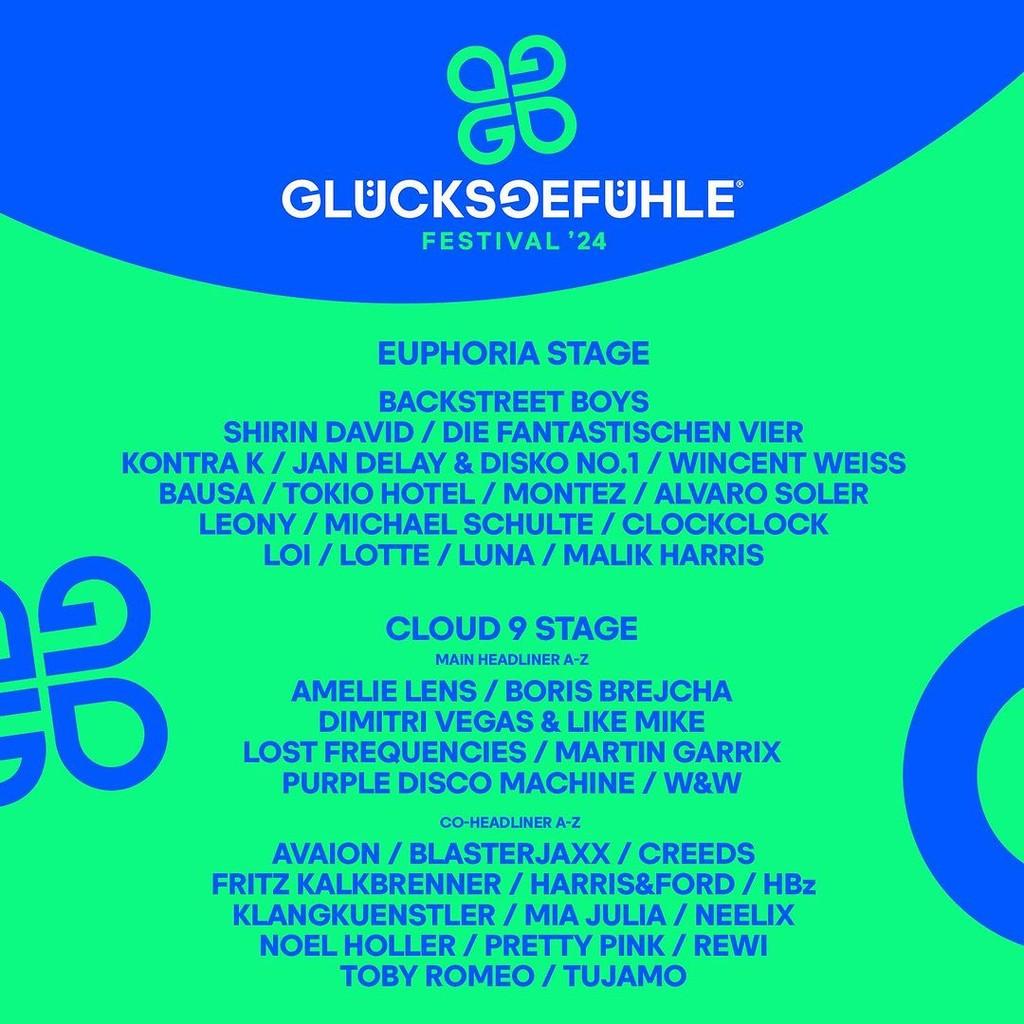 Lineup Poster Glücksgefühle Festival 2024