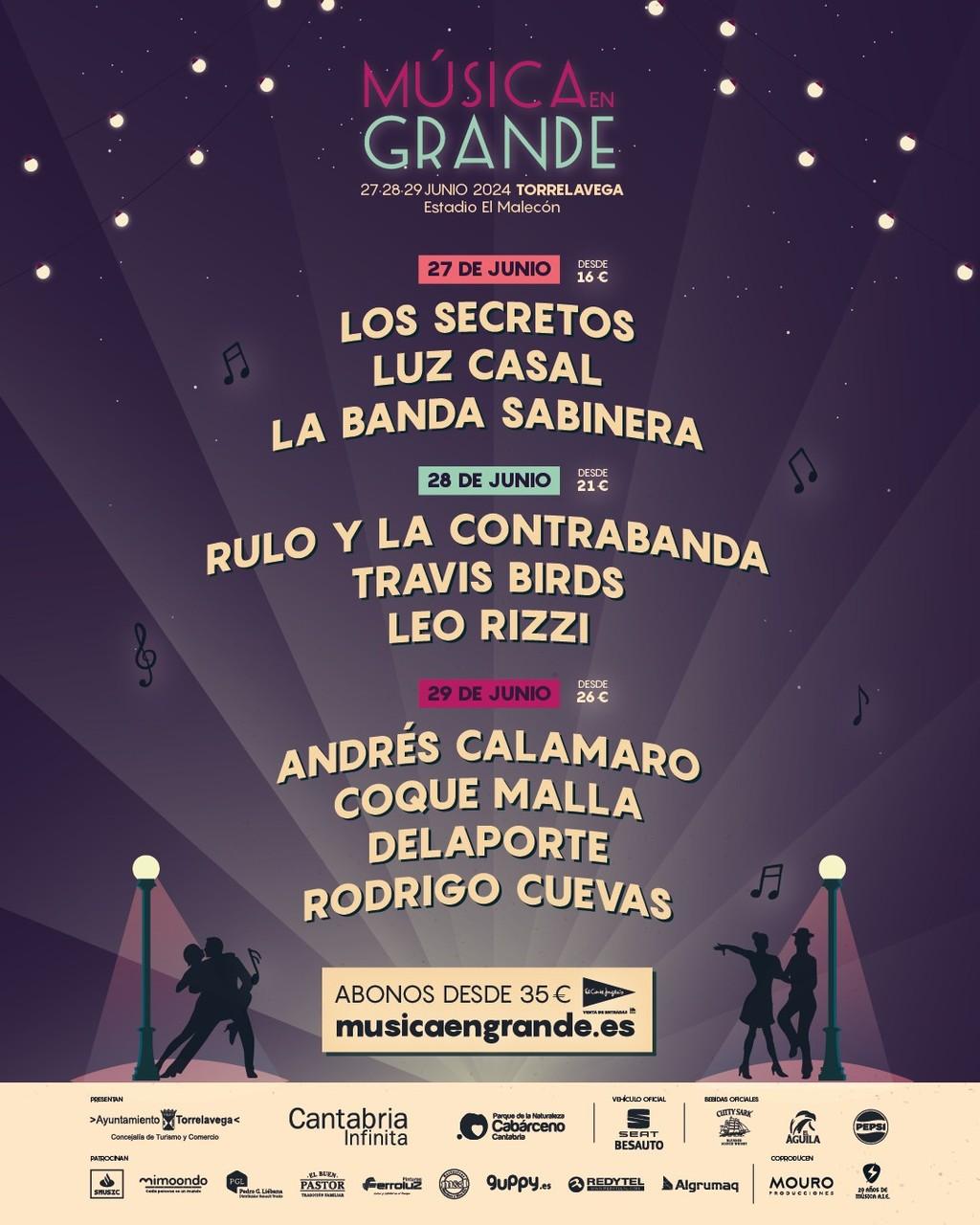 Lineup Poster Música en Grande 2024