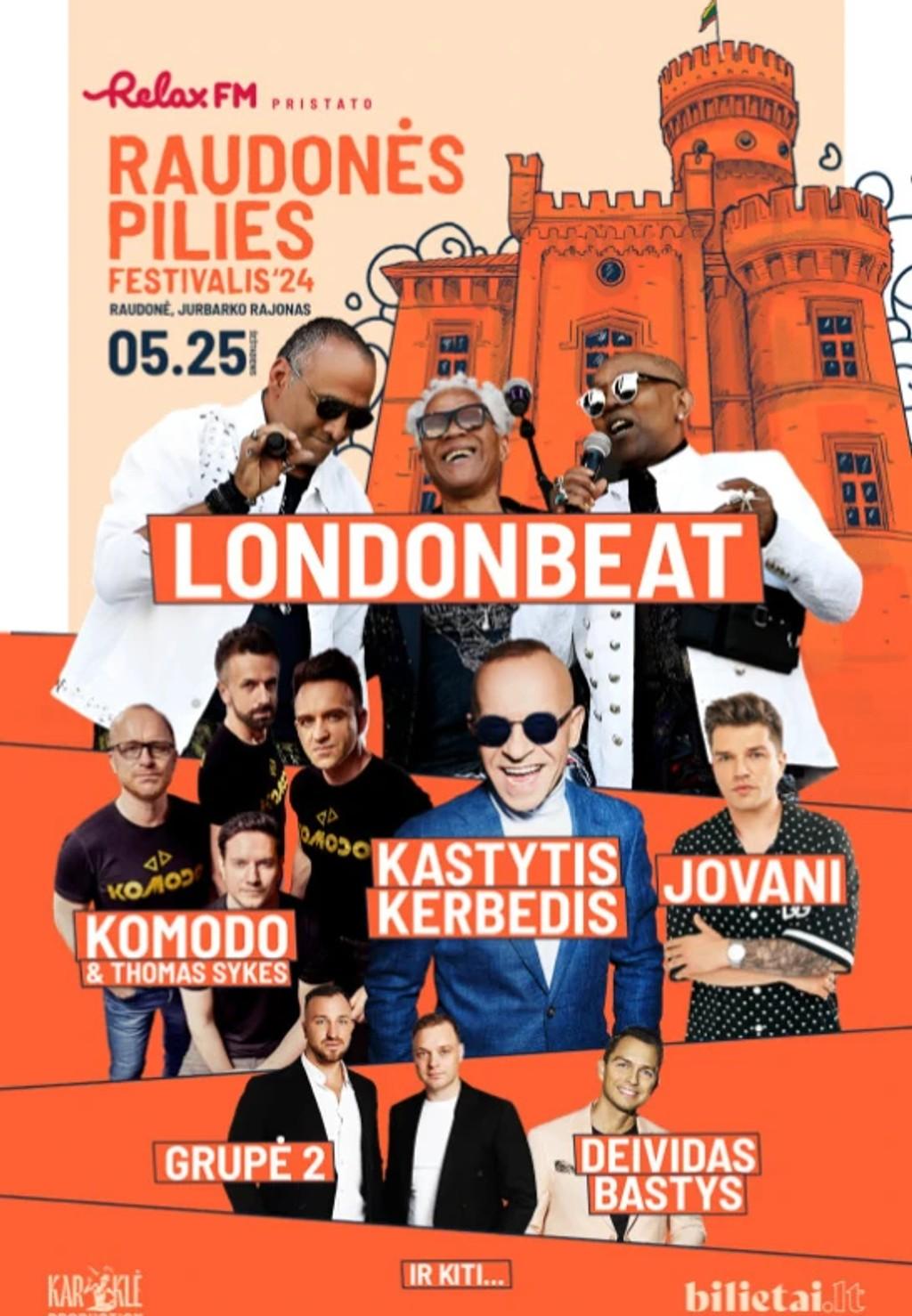 Lineup Poster Raudonės pilies festivalis 2024