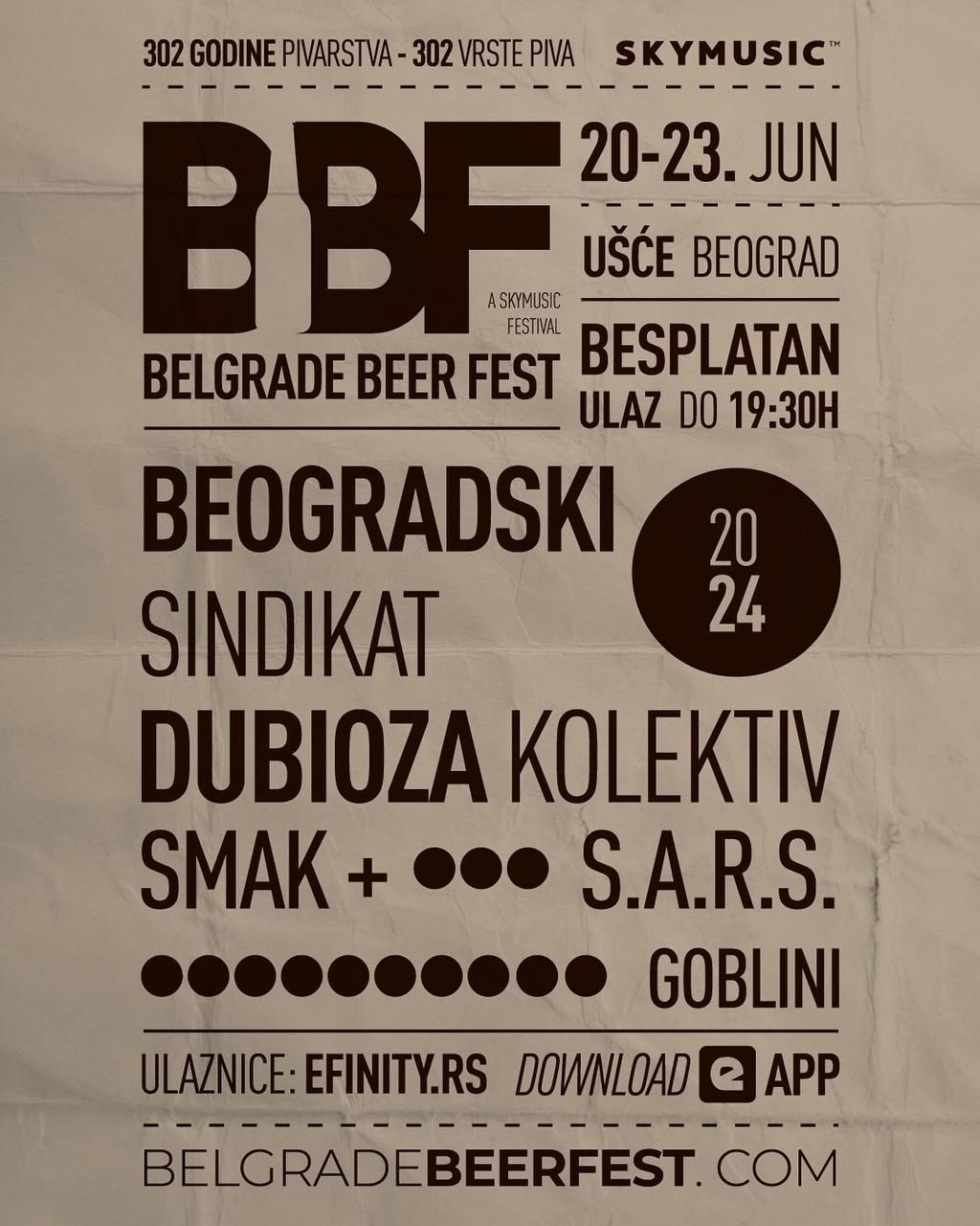 Lineup Poster Belgrade Beer Fest 2024