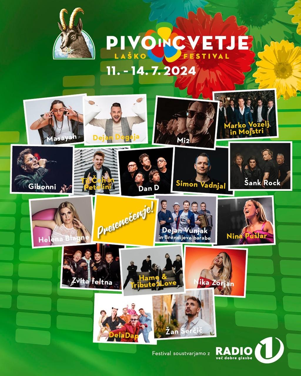 Lineup Poster Pivo in Cvetje 2024