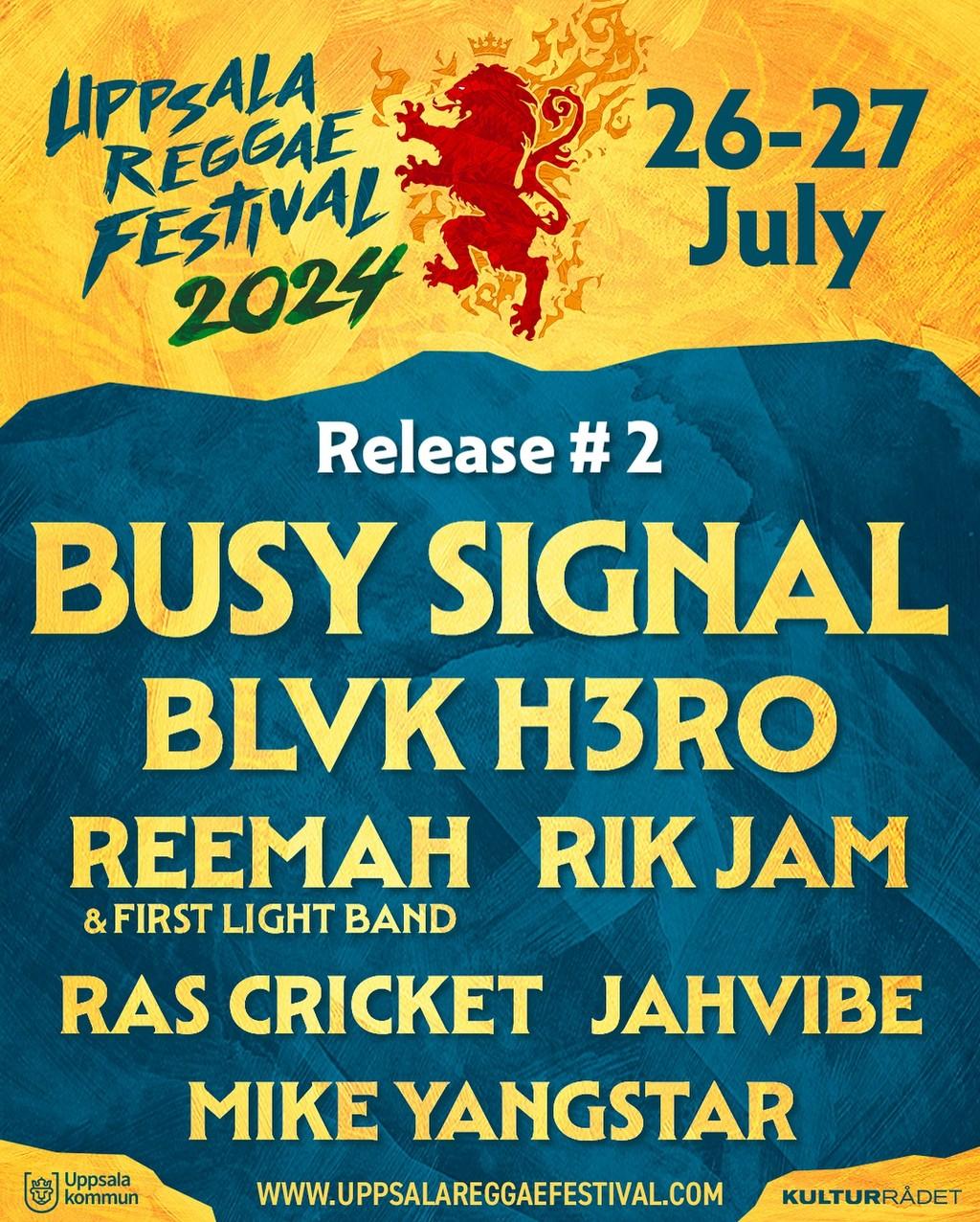 Lineup Poster Uppsala Reggae Festival 2024