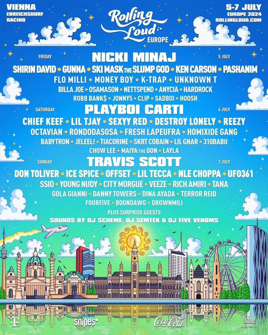 Lineup Poster Rolling Loud Europe 2024