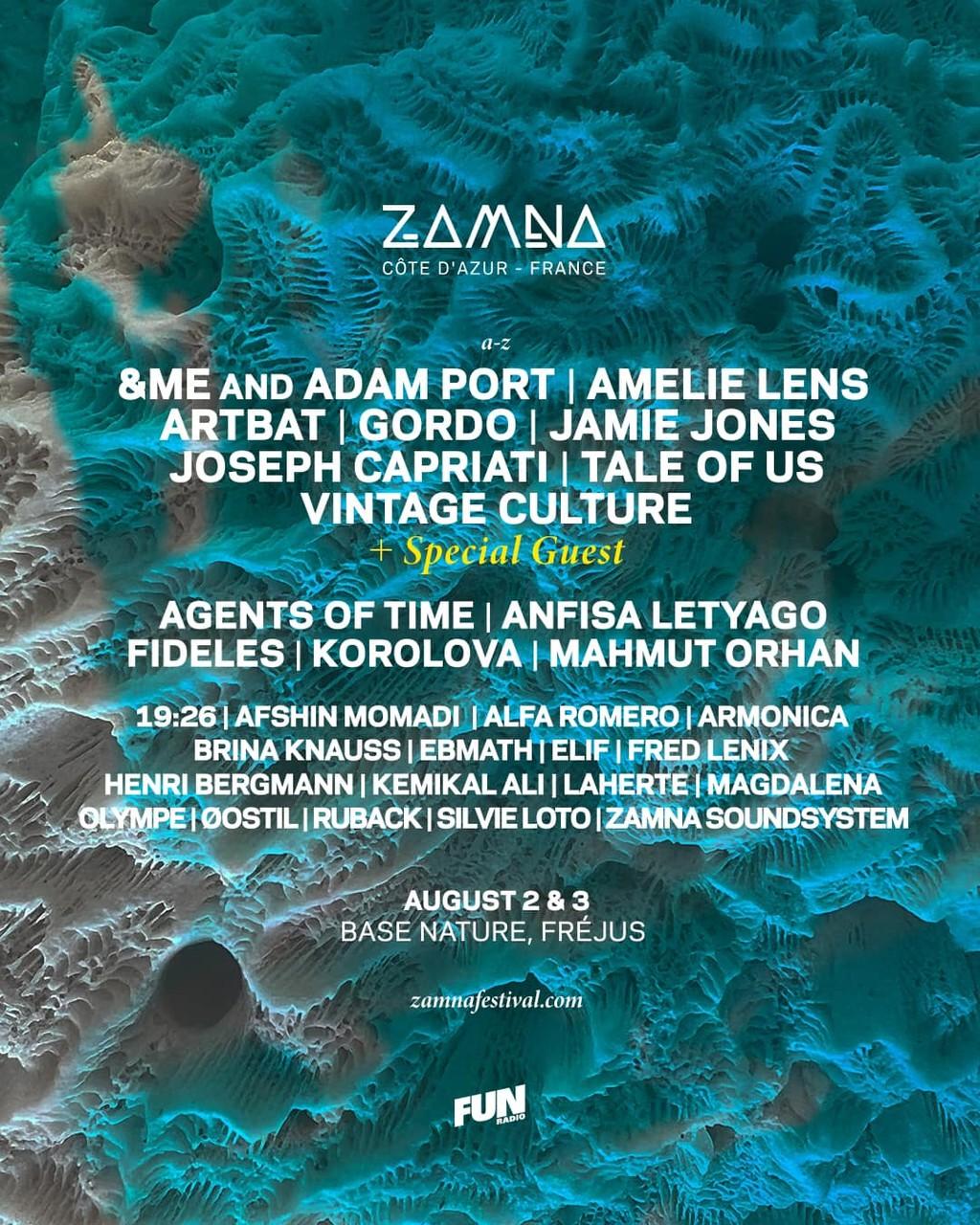 Lineup Poster Zamna Côte D'Azur 2024