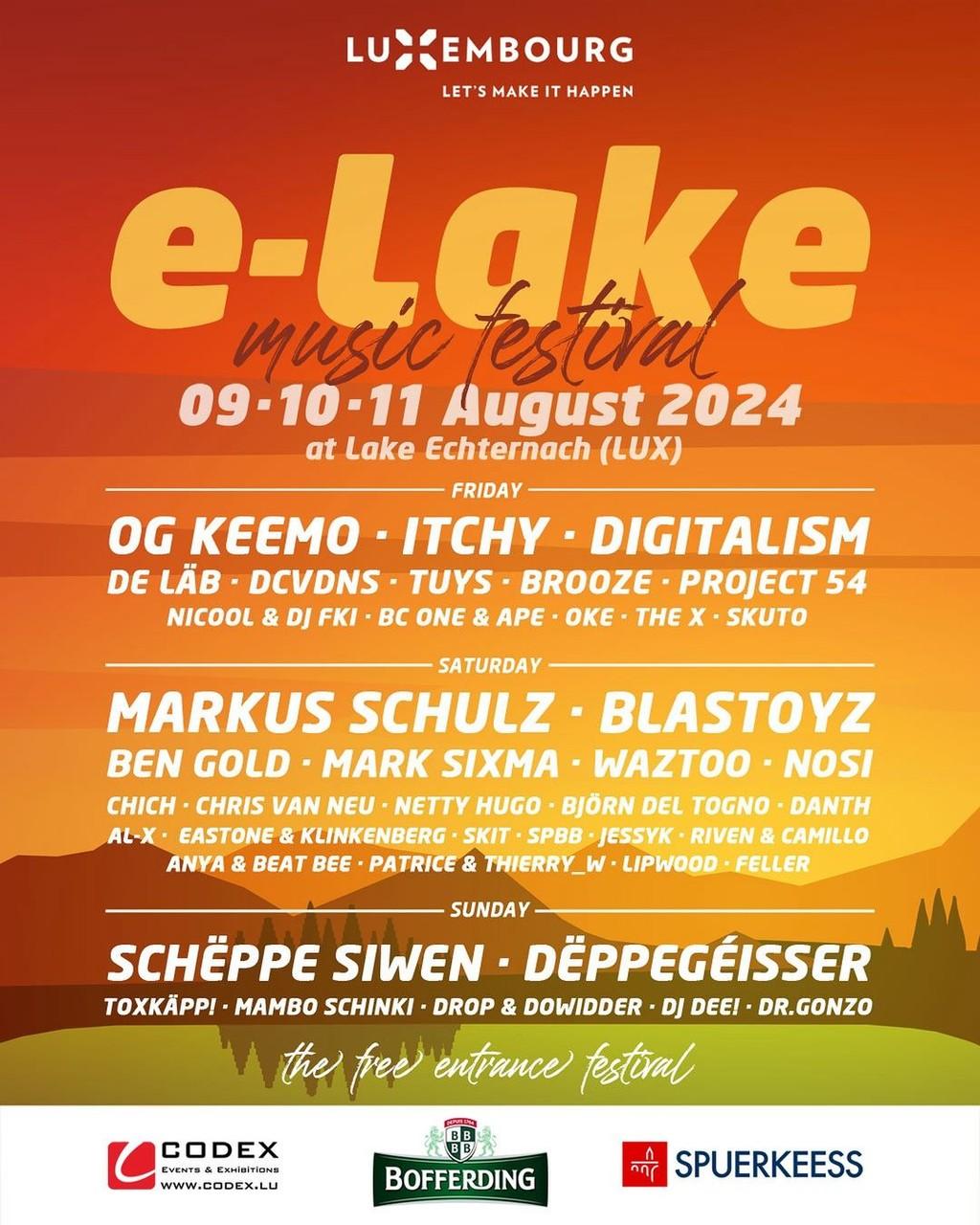 Lineup Poster e-Lake festival 2024