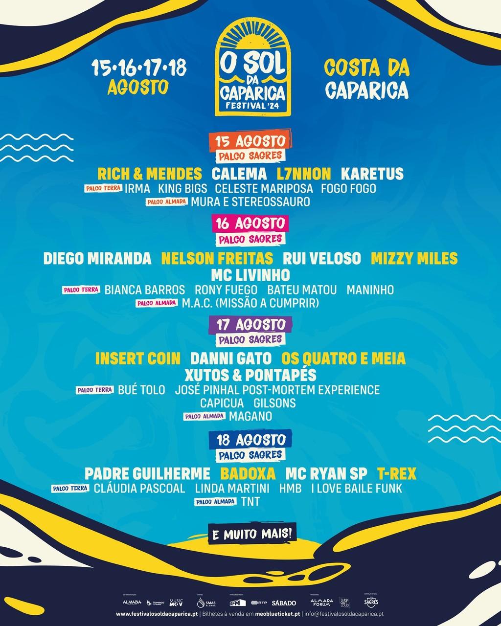 Lineup Poster O Sol Da Caparica Festival 2024