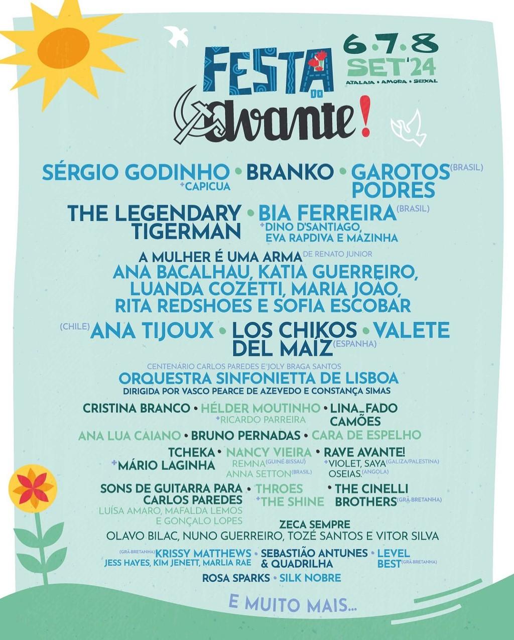 Lineup Poster Festa do Avante 2024