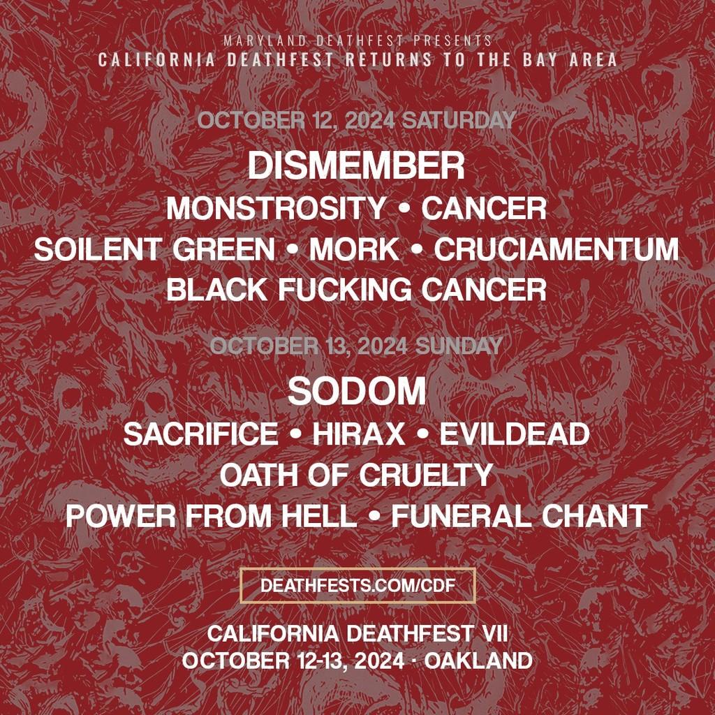 Lineup Poster California Deathfest 2024