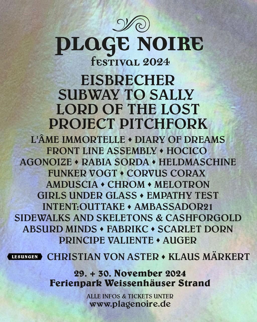 Lineup Poster Plage Noire Festival 2024