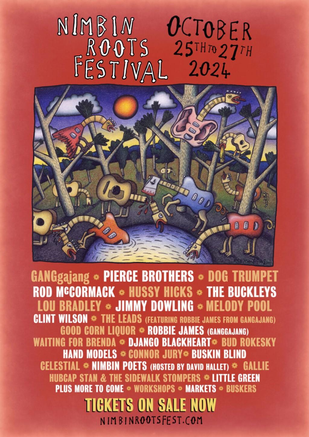 Lineup Poster Nimbin Roots Festival 2024