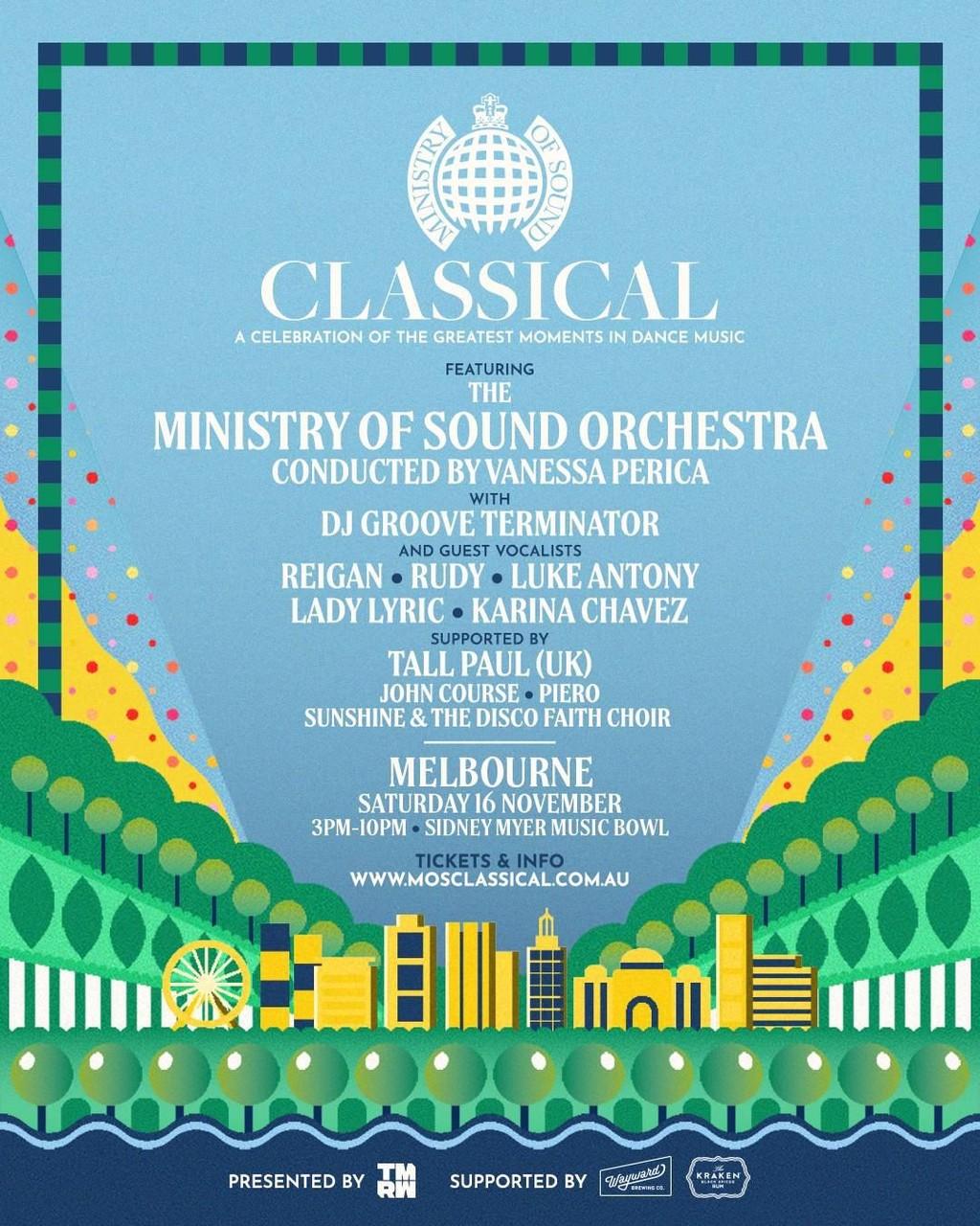 Lineup Poster Ministry of Sound Classical Melbourne 2024