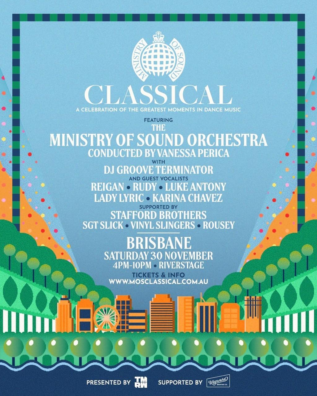 Lineup Poster Ministry of Sound Classical Brisbane 2024