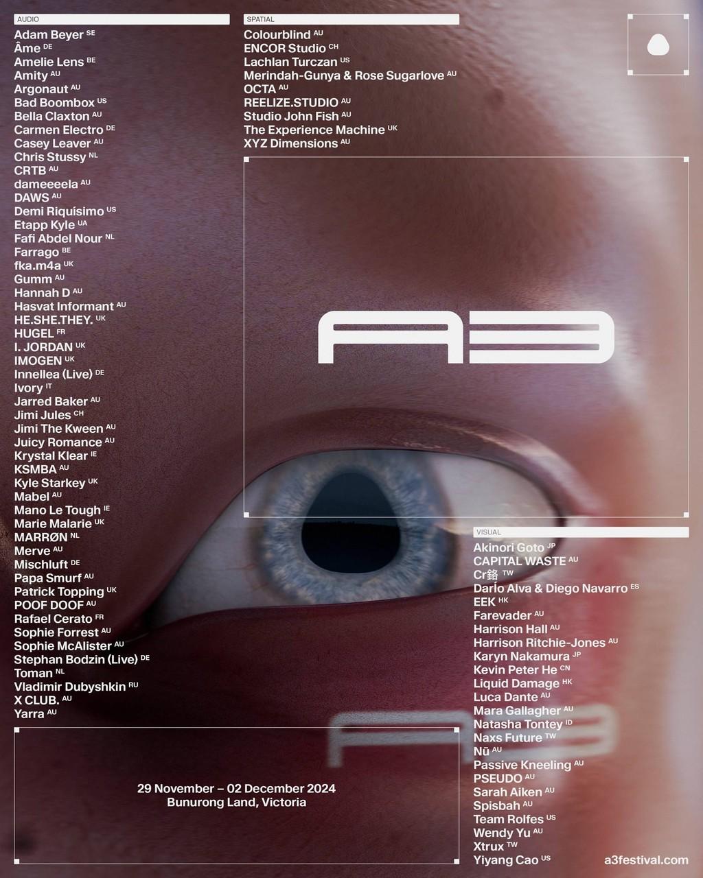 Lineup Poster A3 Festival 2024