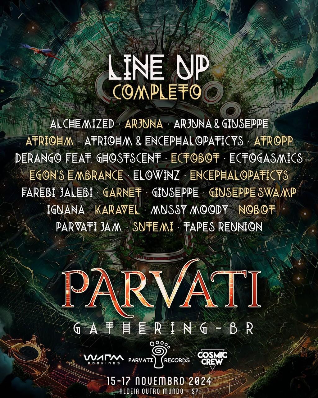 Lineup Poster Parvati Gathering Brasil 2024