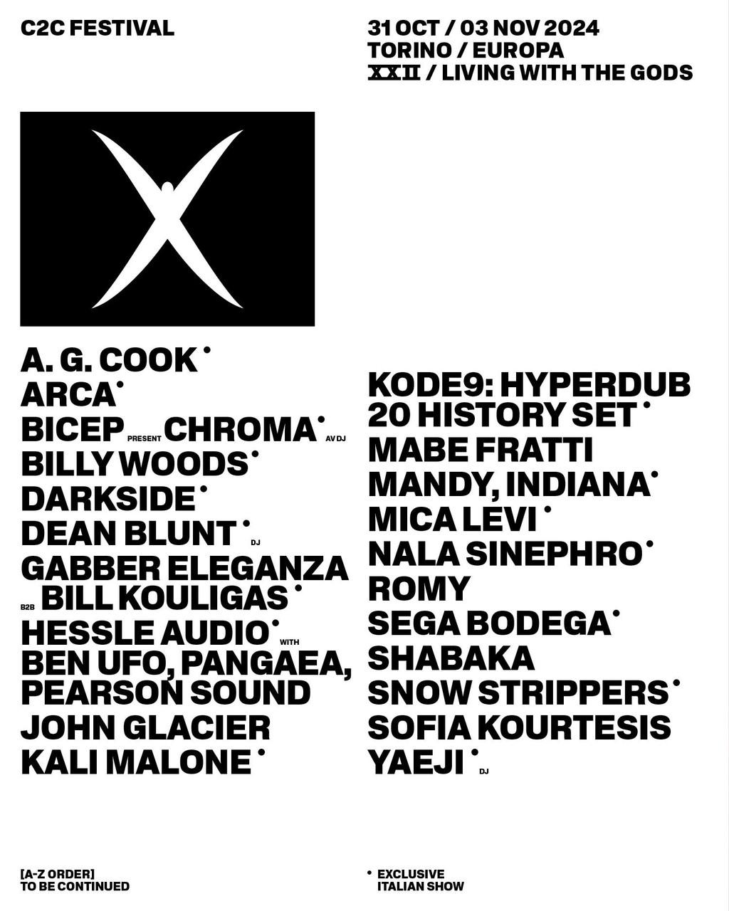 Lineup Poster C2C Festival 2024