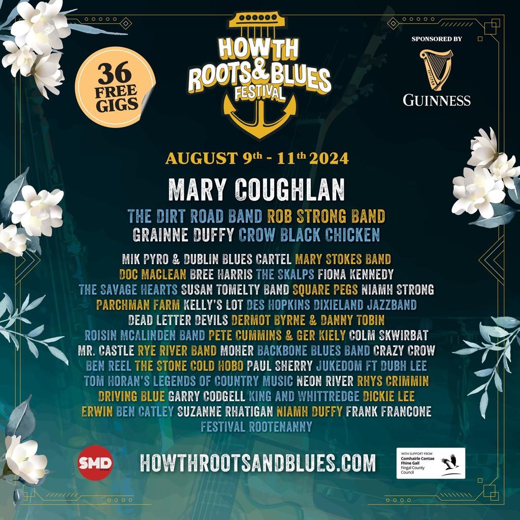 Lineup Poster Howth Roots and Blues Fest 2024