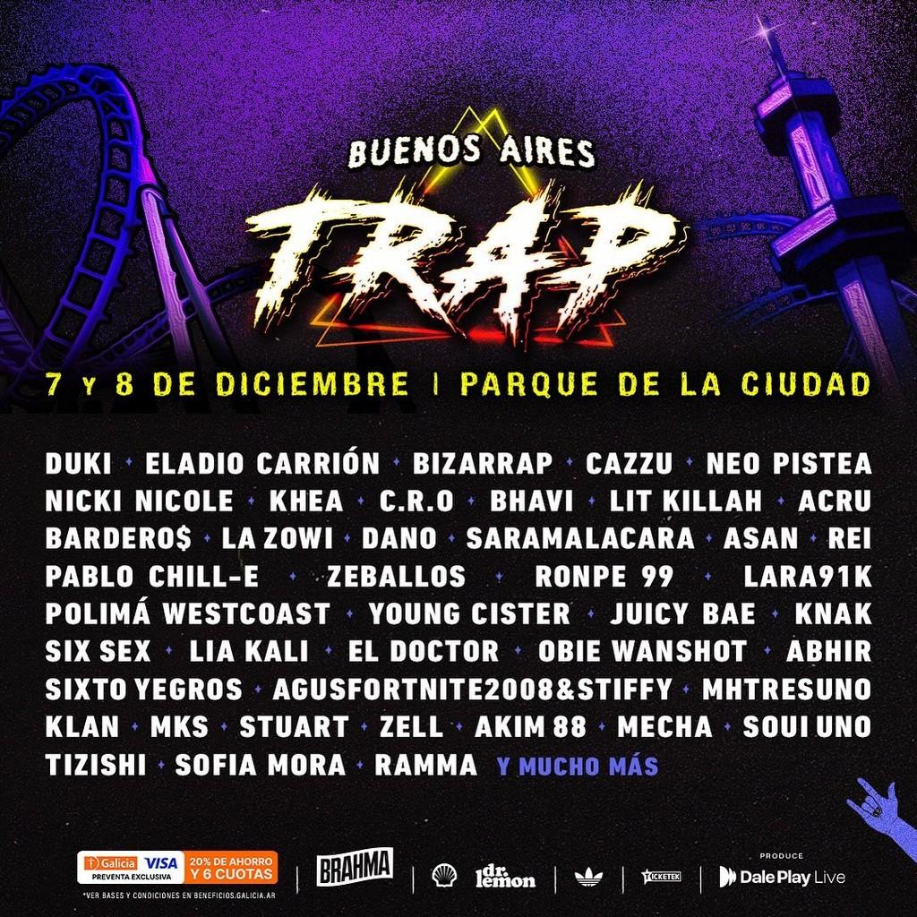 Lineup Poster Buenos Aires Trap 2024